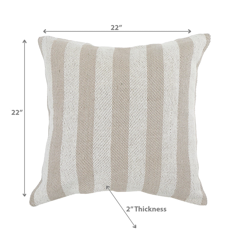 Cotton Linen Yarn Dyed Chevron Weave Cushion 22 X 22 - Set of 2