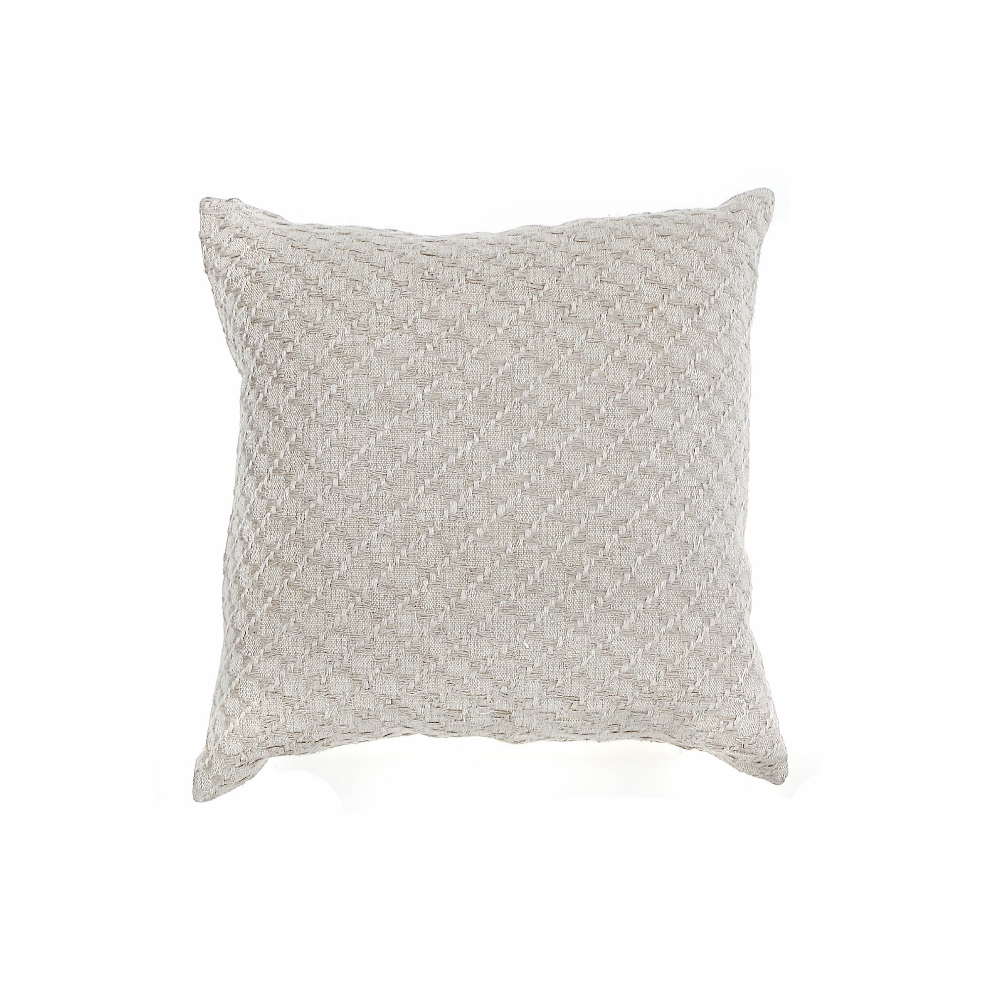 Cotton Linen Jacquard Cushion Set Of 2, 22 X 22 Inch Decorative Throw Pillow