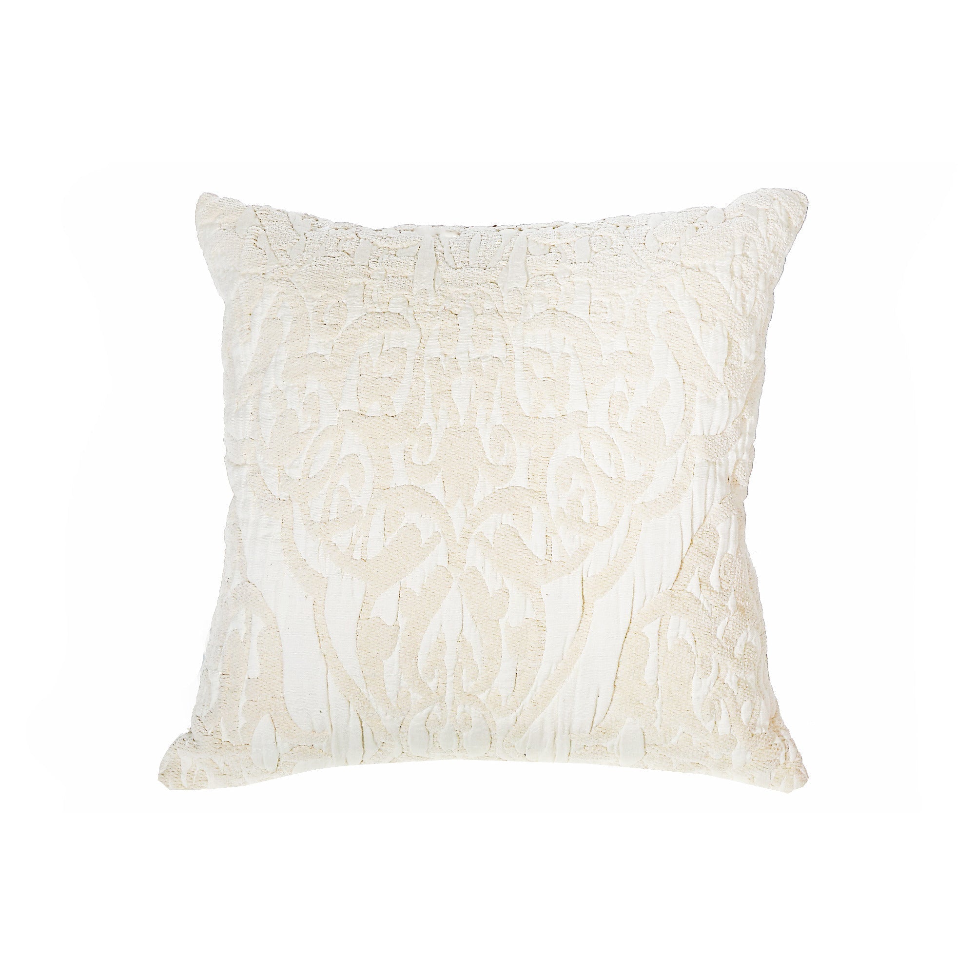 Cotton Linen Chenille Cushion Set Of 2, 22 X 22 Inch Decorative Throw Pillow