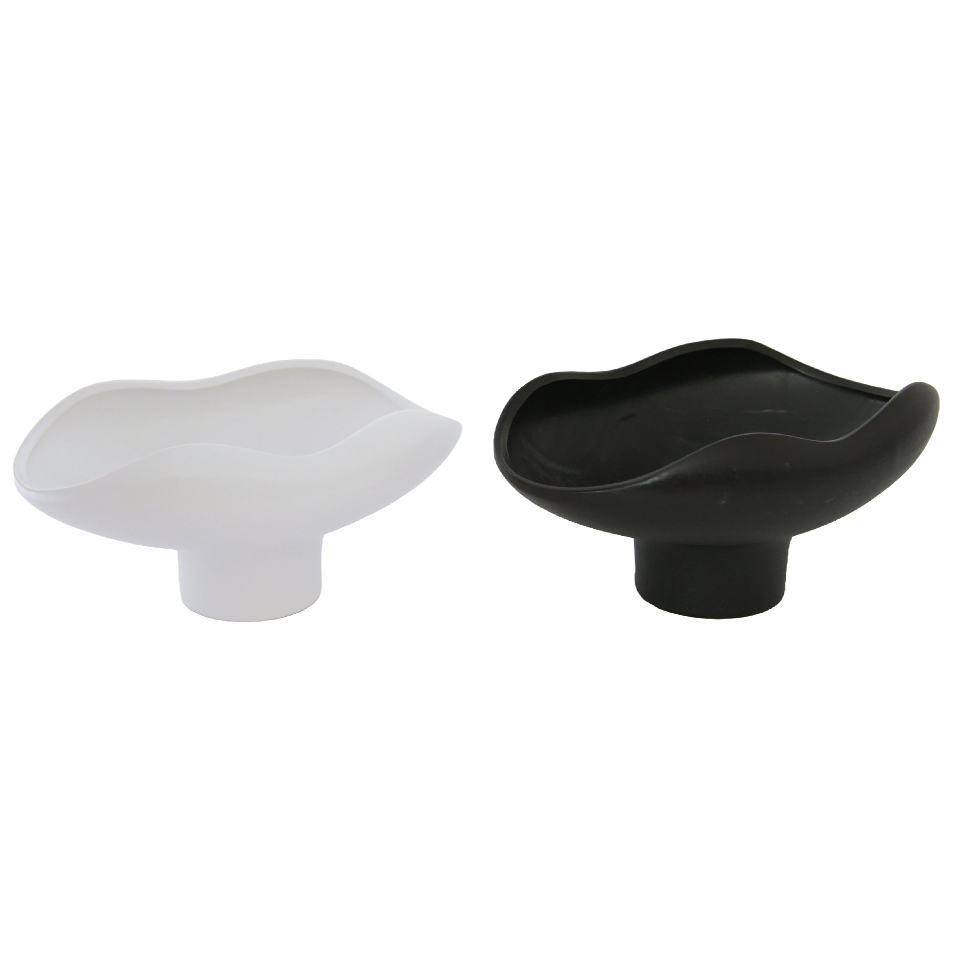 Assorted 9" Bria Ceramic Planters with Elegant Form - Set of 2