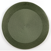 Round Vinyl Placemat with Border – Green, Set of 12