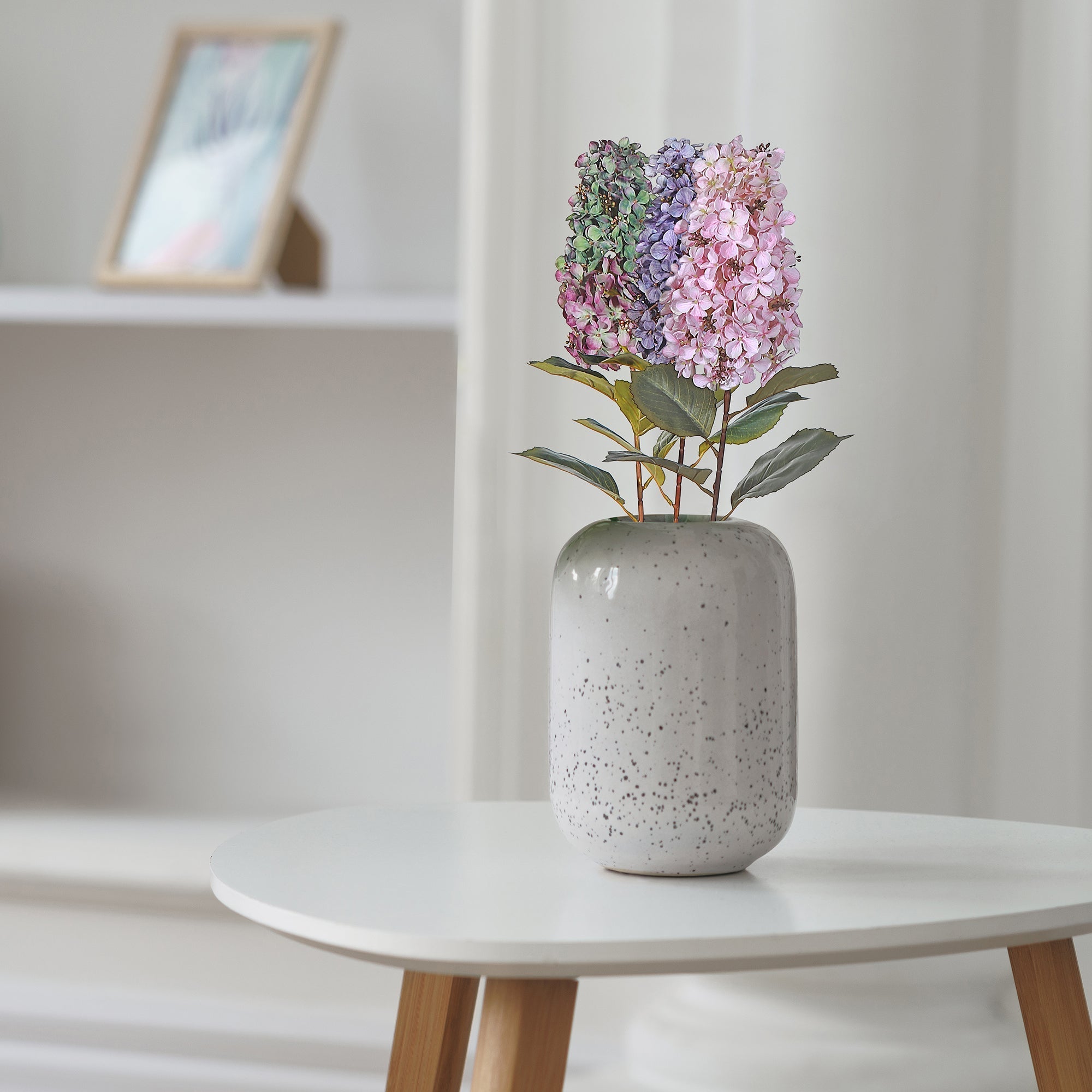 32" Pagoda Hydrangea Spray Assorted Set Of 3, 32 Inch Hydrangea Spray Set Of 3, Faux Floral Stem