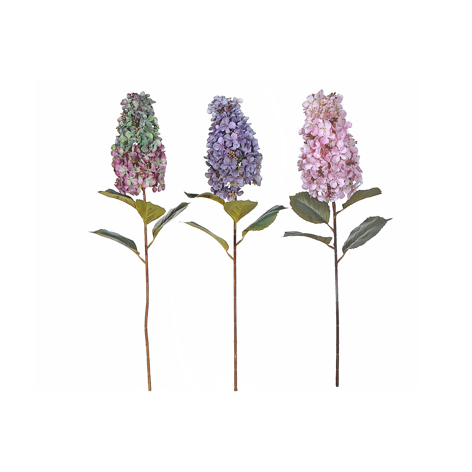 32" Pagoda Hydrangea Spray Assorted Set Of 3, 32 Inch Hydrangea Spray Set Of 3, Faux Floral Stem