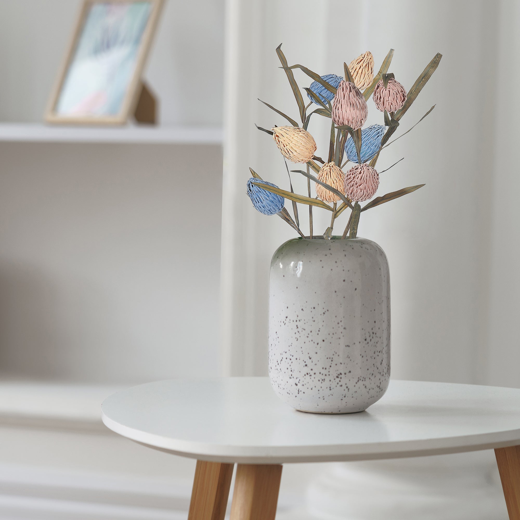 33" Protea Bud Spray Assorted Set Of 3, 33 Inch Protea Bud Spray Set Of 3, Artificial Floral Stem
