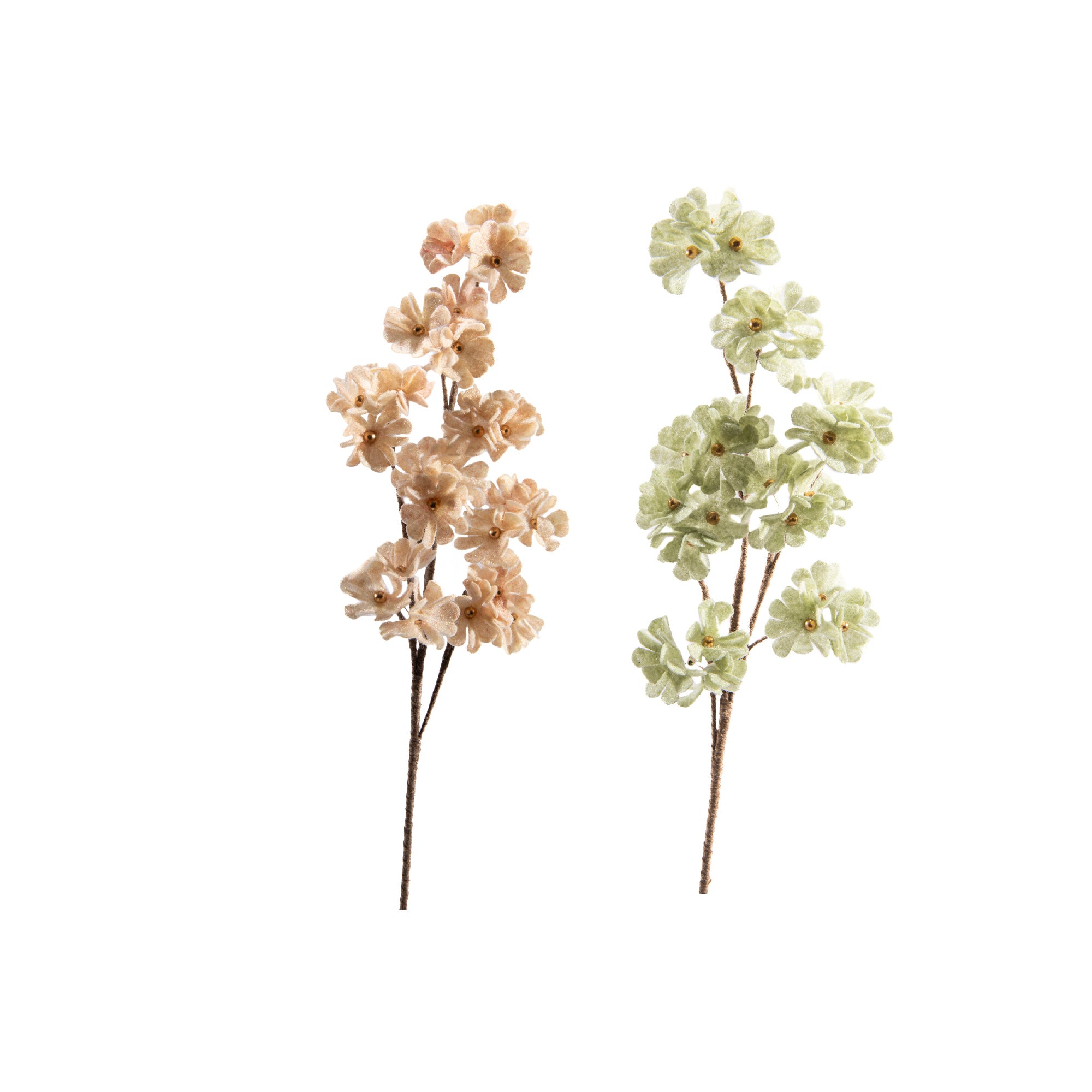 Assorted 36" Artificial Felt Floral Branches for Elegant Home Décor - Set of 2