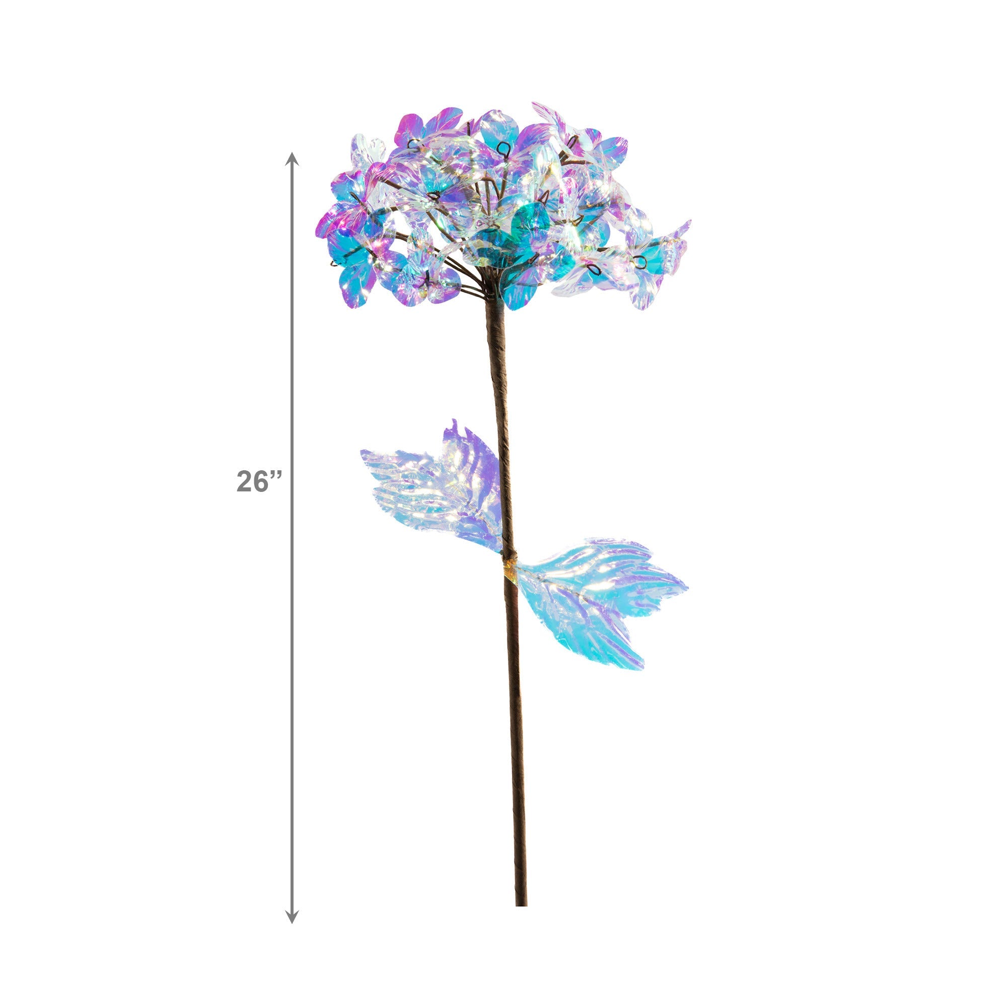 26" Iridescent Hydrangea Branch with Realistic Texture and Shine - Set of 2