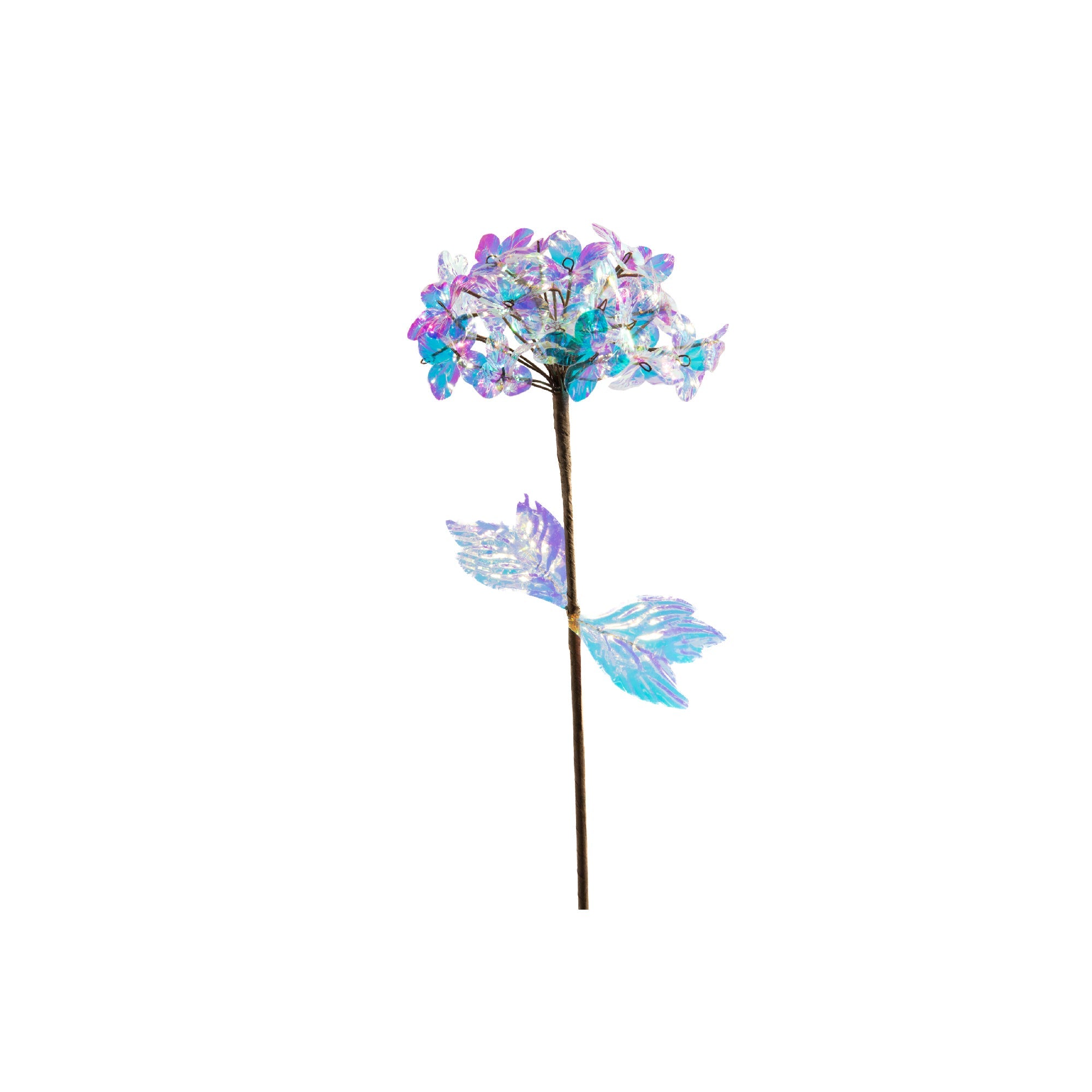 26" Iridescent Hydrangea Branch with Realistic Texture and Shine - Set of 2