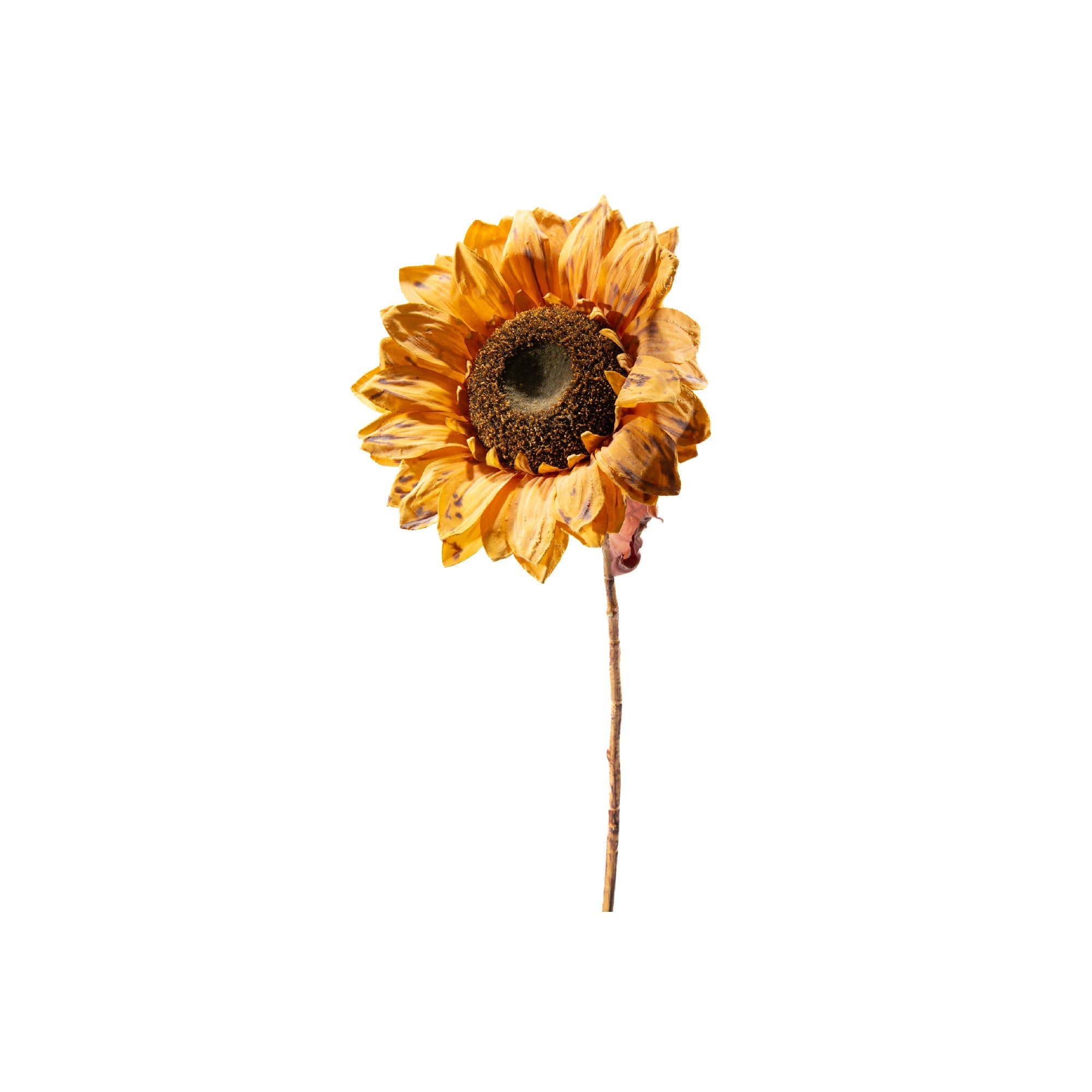 27" Bright Yellow Sunflower Branch with Lifelike Leaves - Set of 2