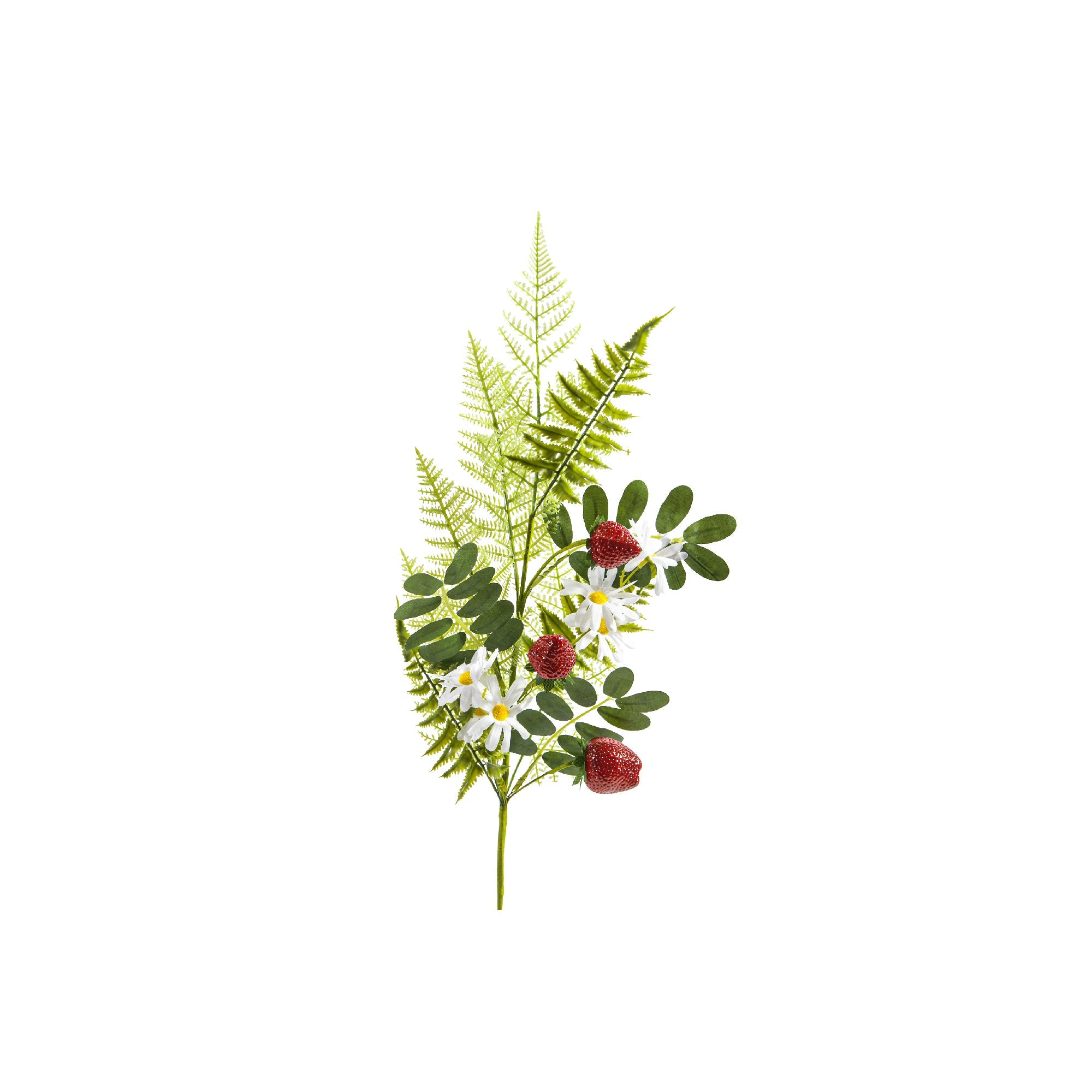 28" Daisy and Strawberry Floral Spray with Fresh, Vibrant Colors - Set of 2