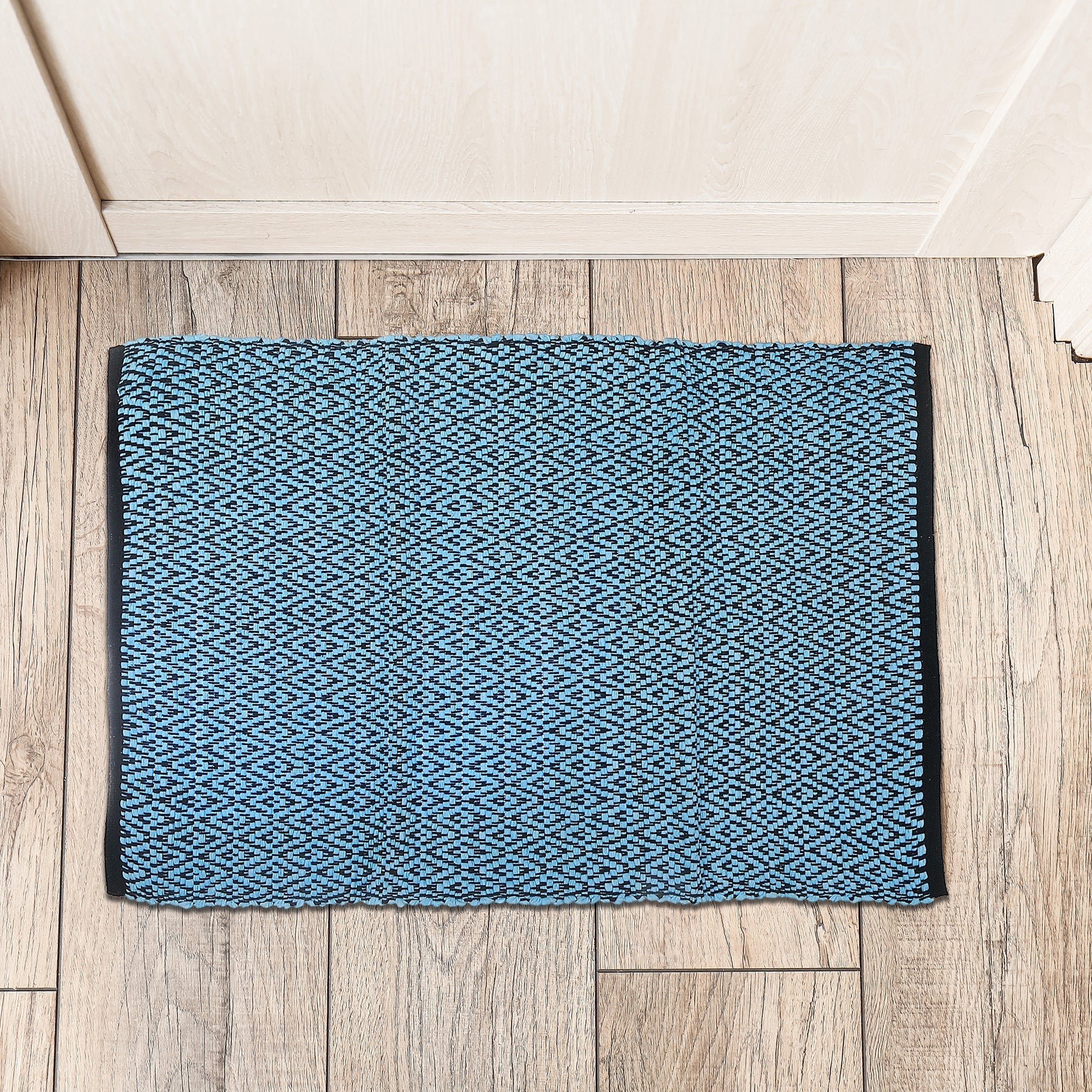 Paddle Chindi Rug 30" X 48" Diamond Assorted Set Of 5, Paddle Shaped Chindi Rug 30" X 48", Diamond Pattern Woven Floor Mat, Colorful Cotton Area Rug Set