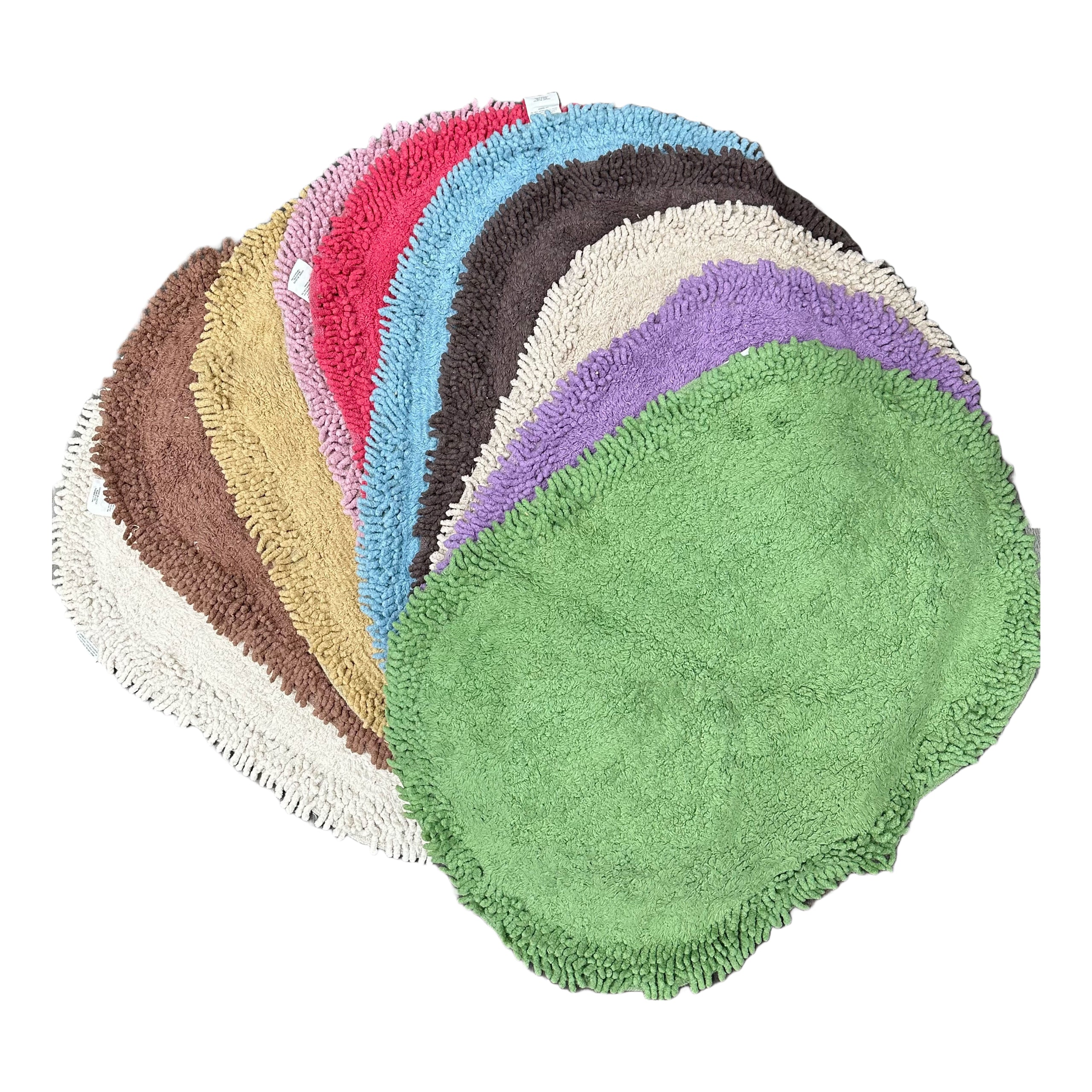 Oval Chenille Shaggy Bath Mat (18 X 30) (Asstd) - Set of 2