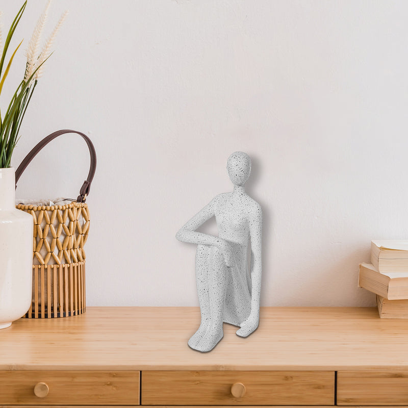 Decorative Female Knees Up Sitting Figurine