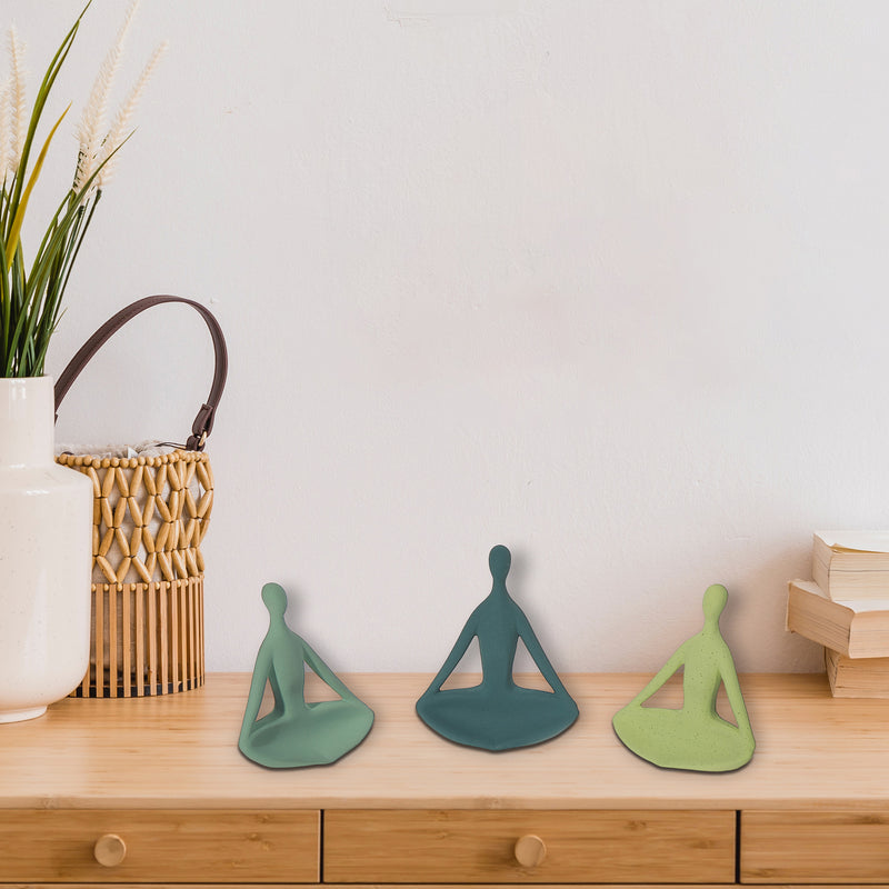Decorativerative Easy Pose Yoga Figurine Assorted - Set of 3