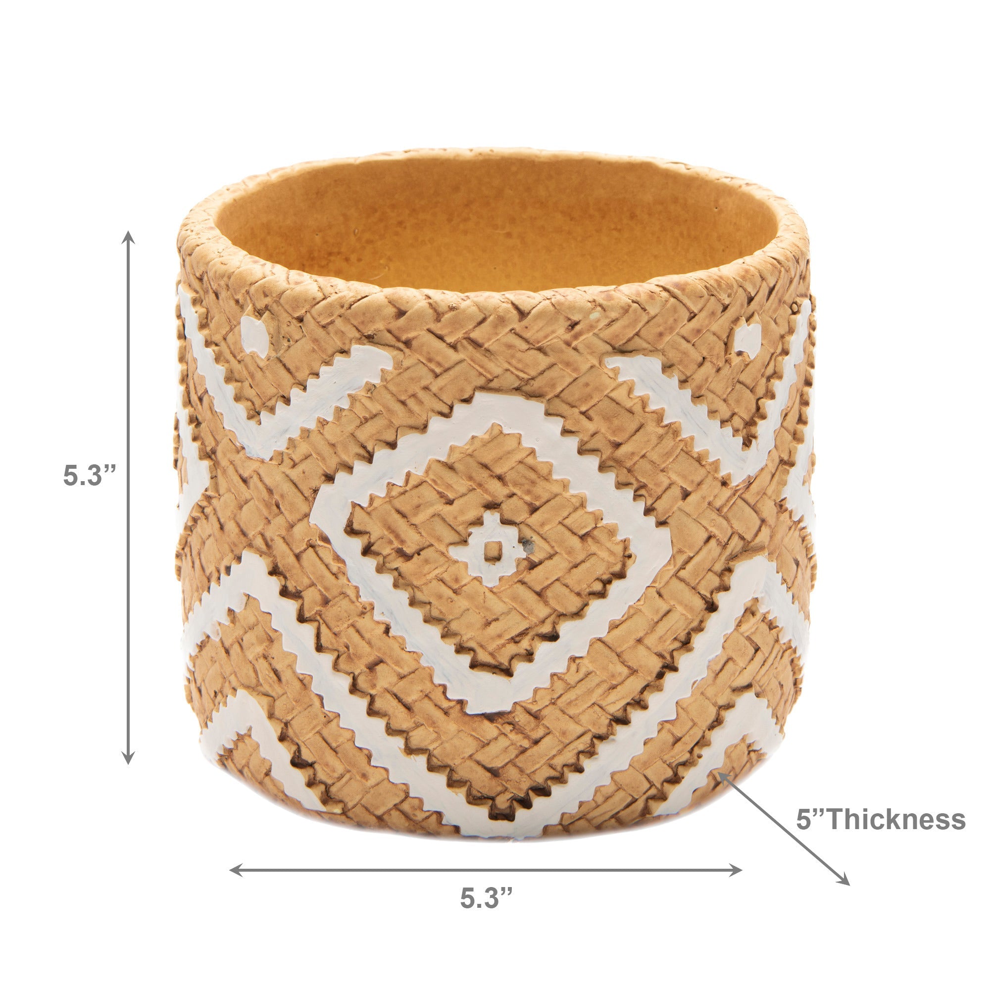 5.5" Verona Round Stone-Weave Planter with Textured Finish