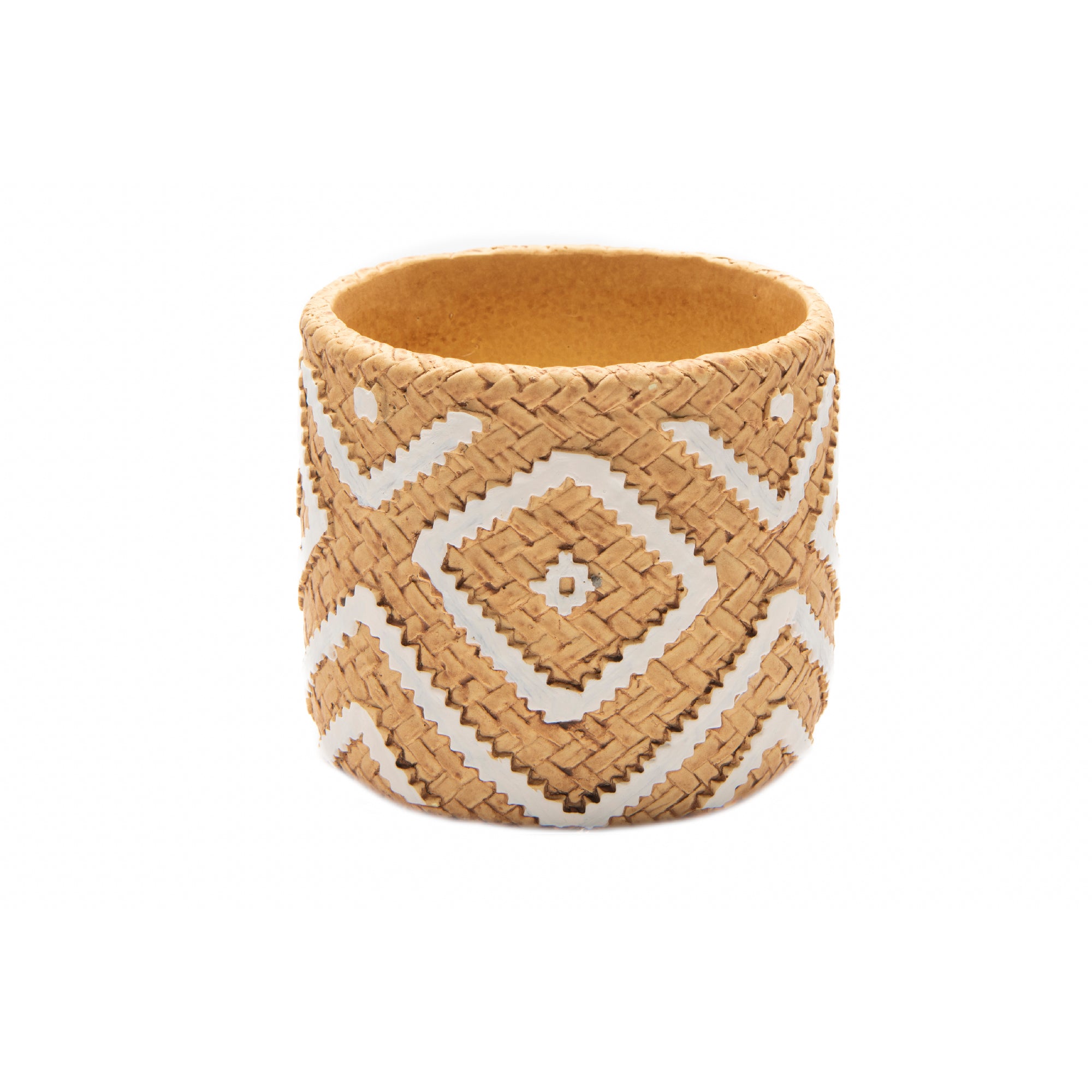 5.5" Verona Round Stone-Weave Planter with Textured Finish
