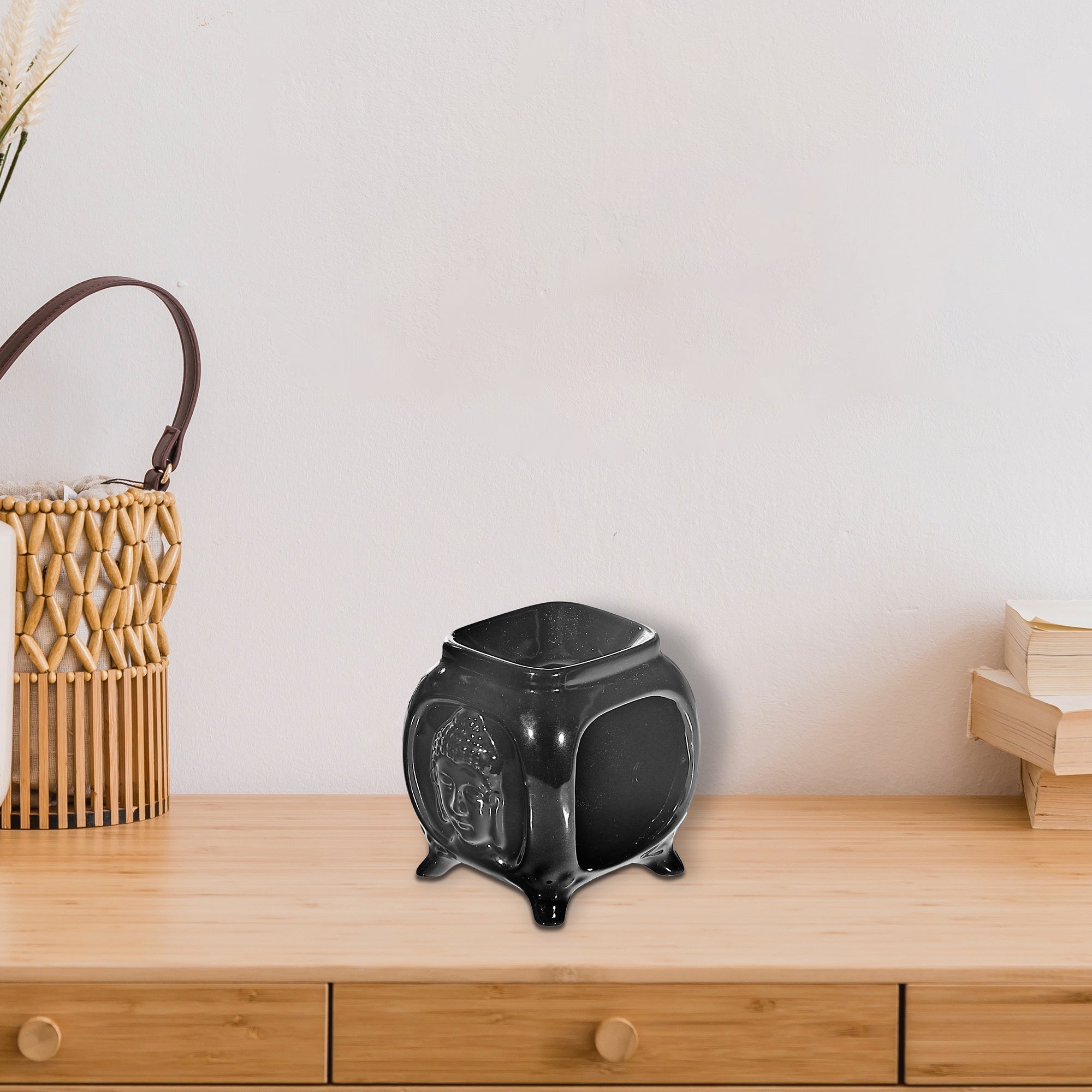 Ceramic Oil Burner Buddha Face, Ceramic Buddha Face Oil Burner, Aromatherapy Candle Diffuser