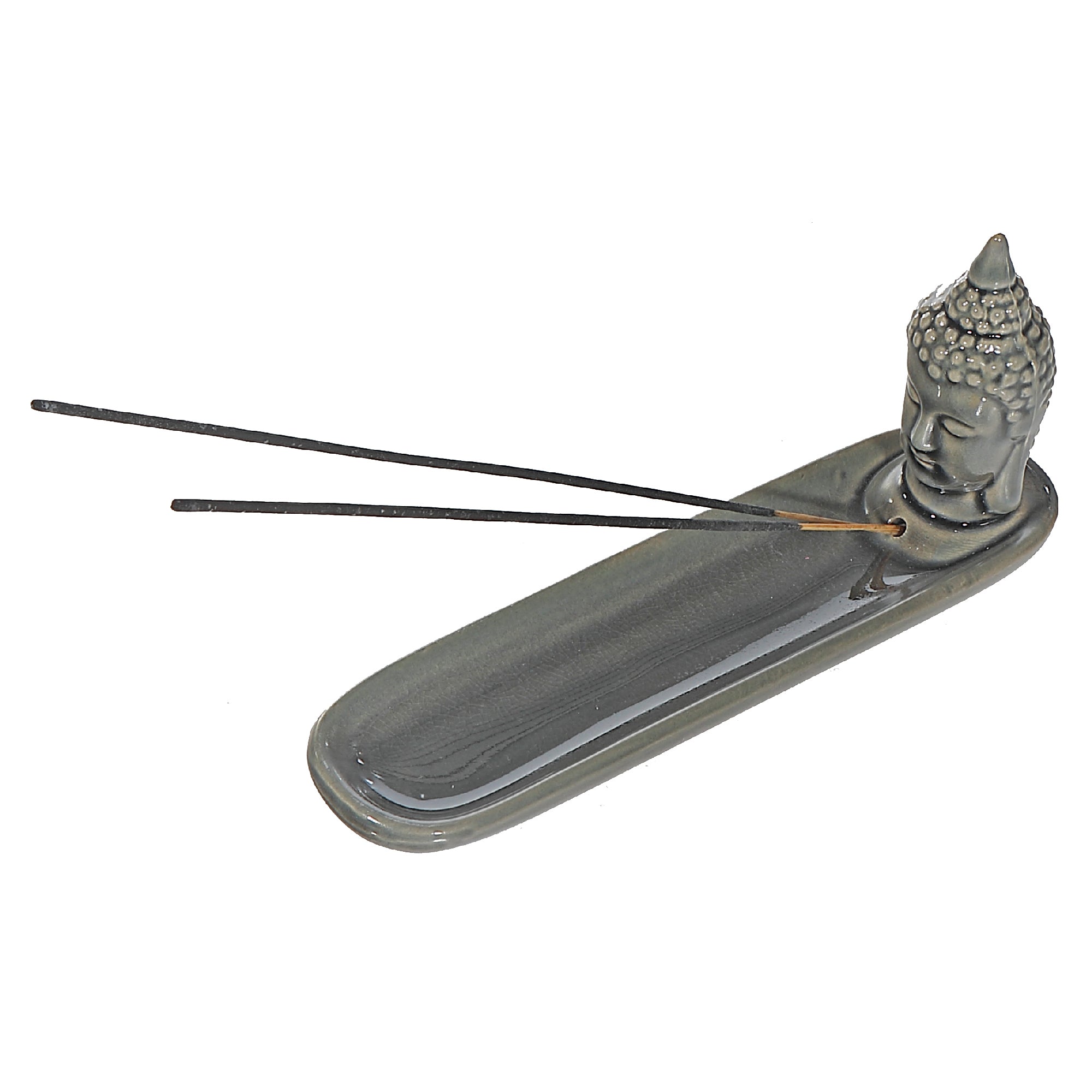 Ceramic Incense Holder Buddha Head, Zen Meditation Decor, Spiritual Home Accent