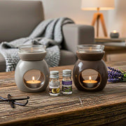Ceramic Oil Burner & Diffuser 2-Piece Set – Assorted Styles - Set of 2
