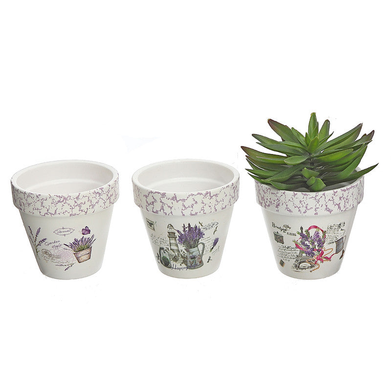 Ceramic Round Planters Lavender 6-Pack Decorative Plant Pot