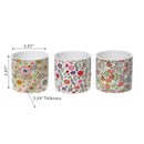 Ceramic Round Planters Spring Floral - Set of 3