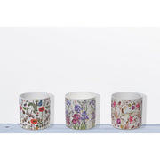 Ceramic Round Planters Butterfly Garden Set Of 3, Indoor Plant Home Decor