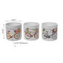 Ceramic Round Planters Bicycles - Set of 3