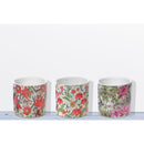 Ceramic Round Planters Tropical Floral - Set of 3