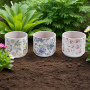 Terracotta Round Fruit-Pattern Planters - Set of 3