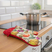 Apple & Pear Print Quilted Oven Mitts – Set of 2 - Set of 2