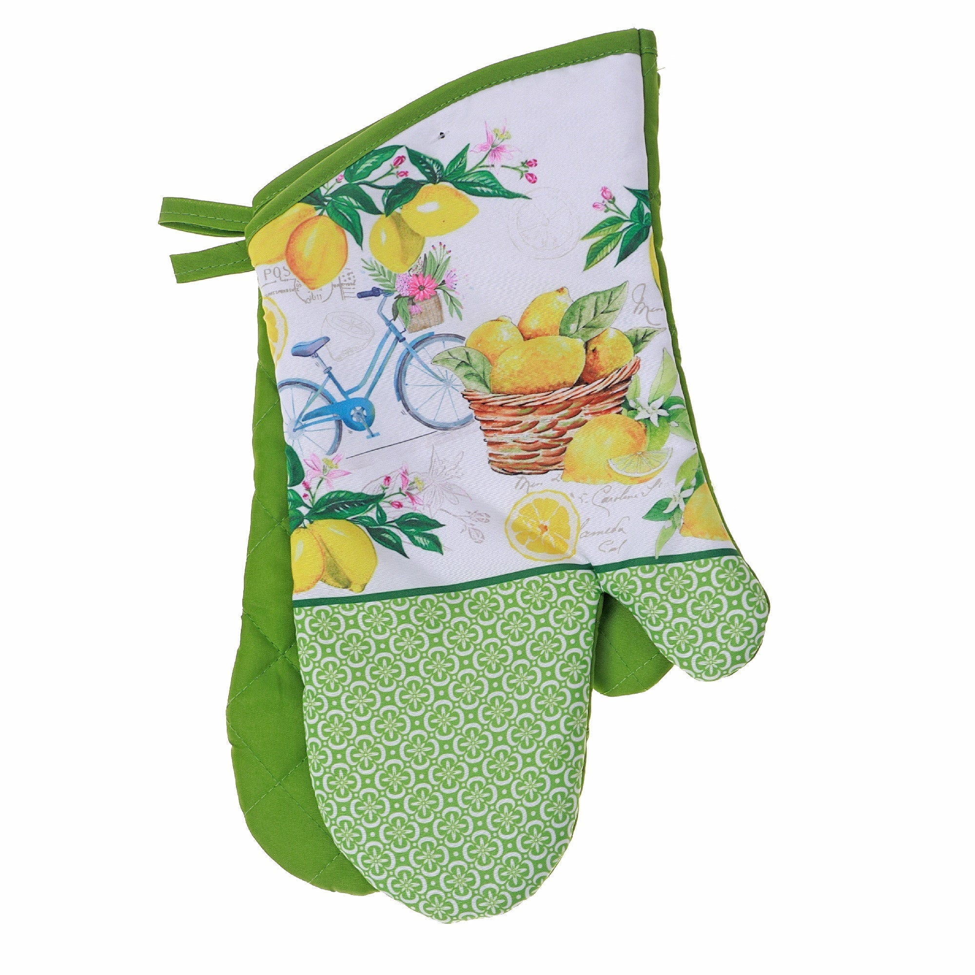 Oven Mitts 2Pc Lemon Fruit Design Set Of 2, Heat Resistant Kitchen Gloves
