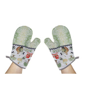 Oven Mitts 2Pc Olives Design Set Of 2, Heat Resistant Kitchen Gloves