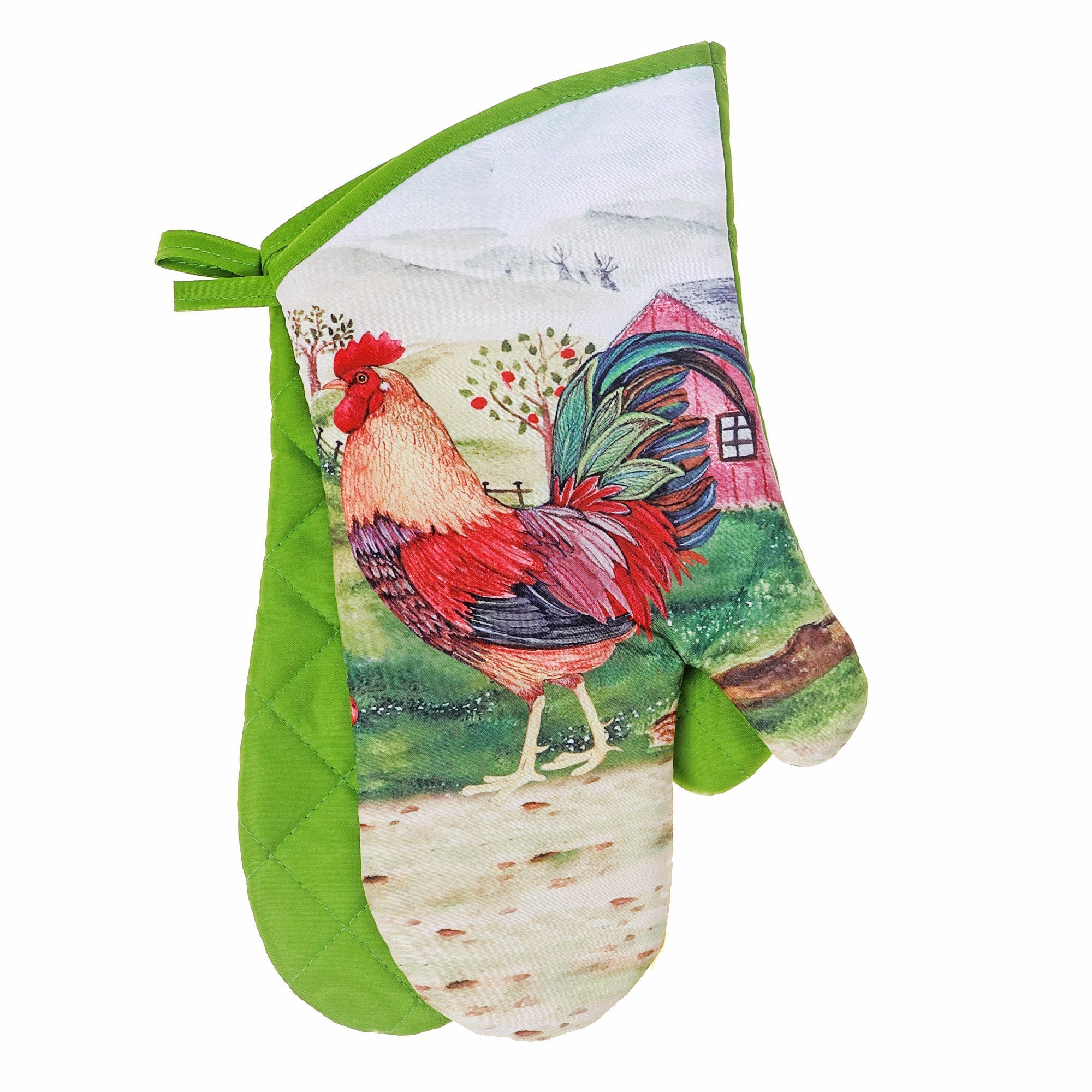 Oven Mitts 2Pc Roosters Design Set Of 2, Heat Resistant Kitchen Gloves