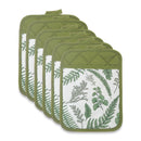 Pot Holder With Pocket Fern Leaves - Set of 6