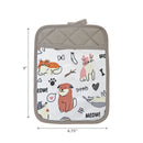 Pot Holder With Pocket Dog & Cat - Set of 6