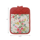 Pot Holder With Pocket Vintage Floral - Set of 6
