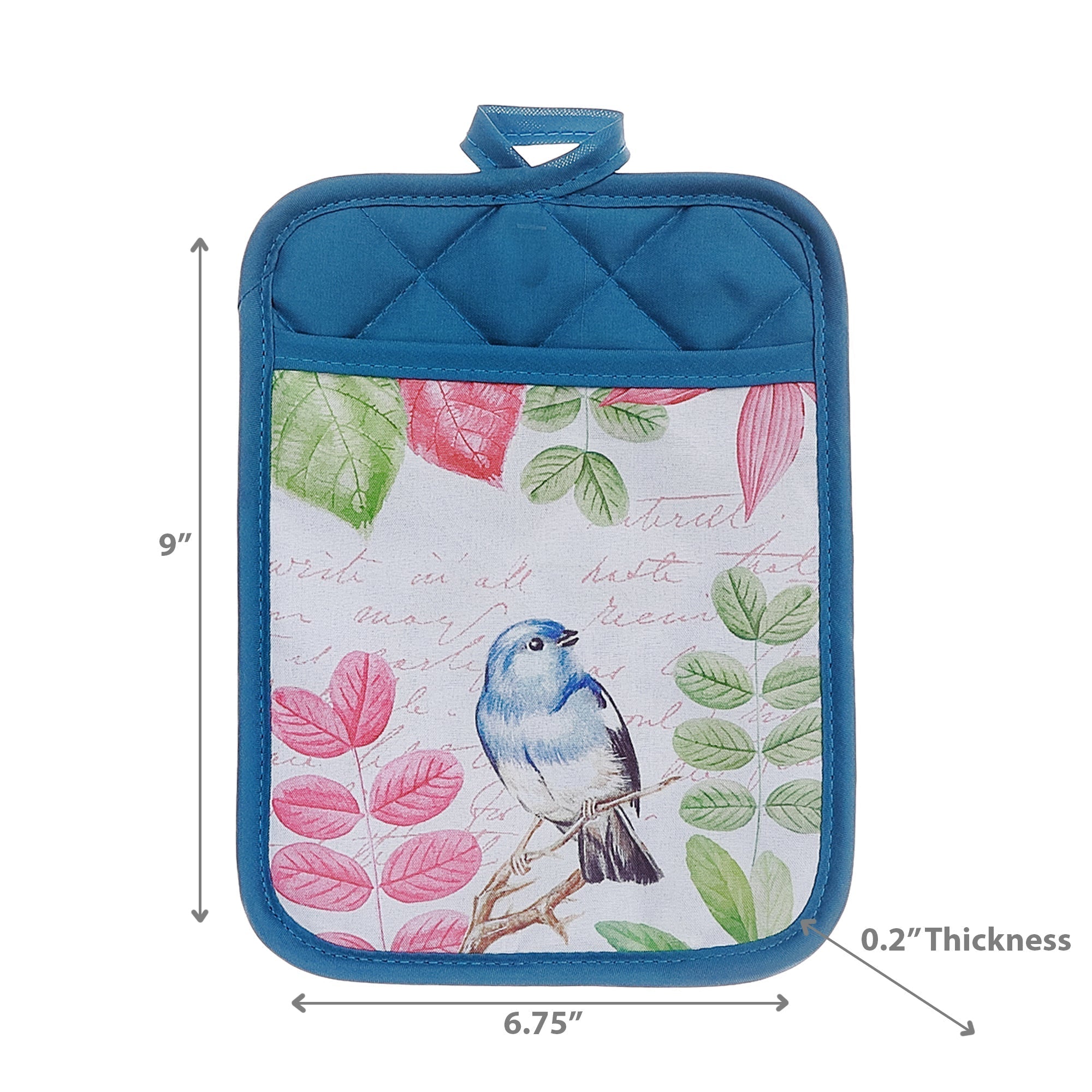 Pot Holder With Pocket Bird - Set of 6