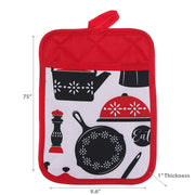 Pot Holder With Pocket Kitchenware Set Of 6, Heat Resistant Oven Mitt, Kitchen Accessory