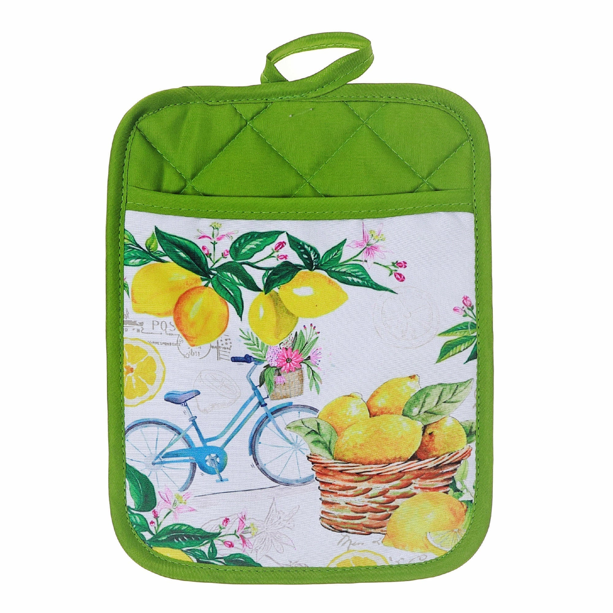 Pot Holder With Pocket Lemon Fruit Design Set Of 6, Kitchen Heat Resistant Accessory