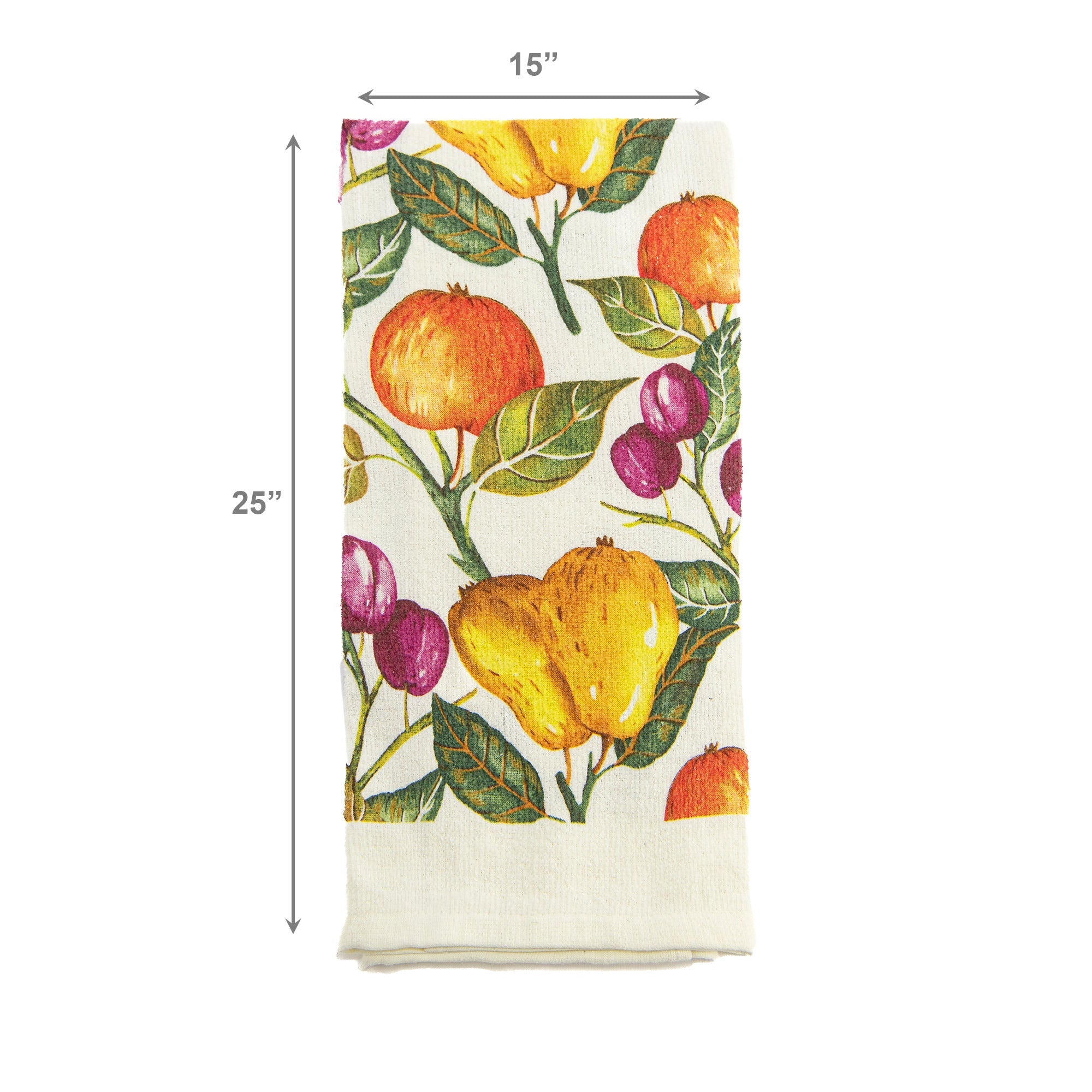 Apple & Pear Print Kitchen Hand Towel - Set of 6