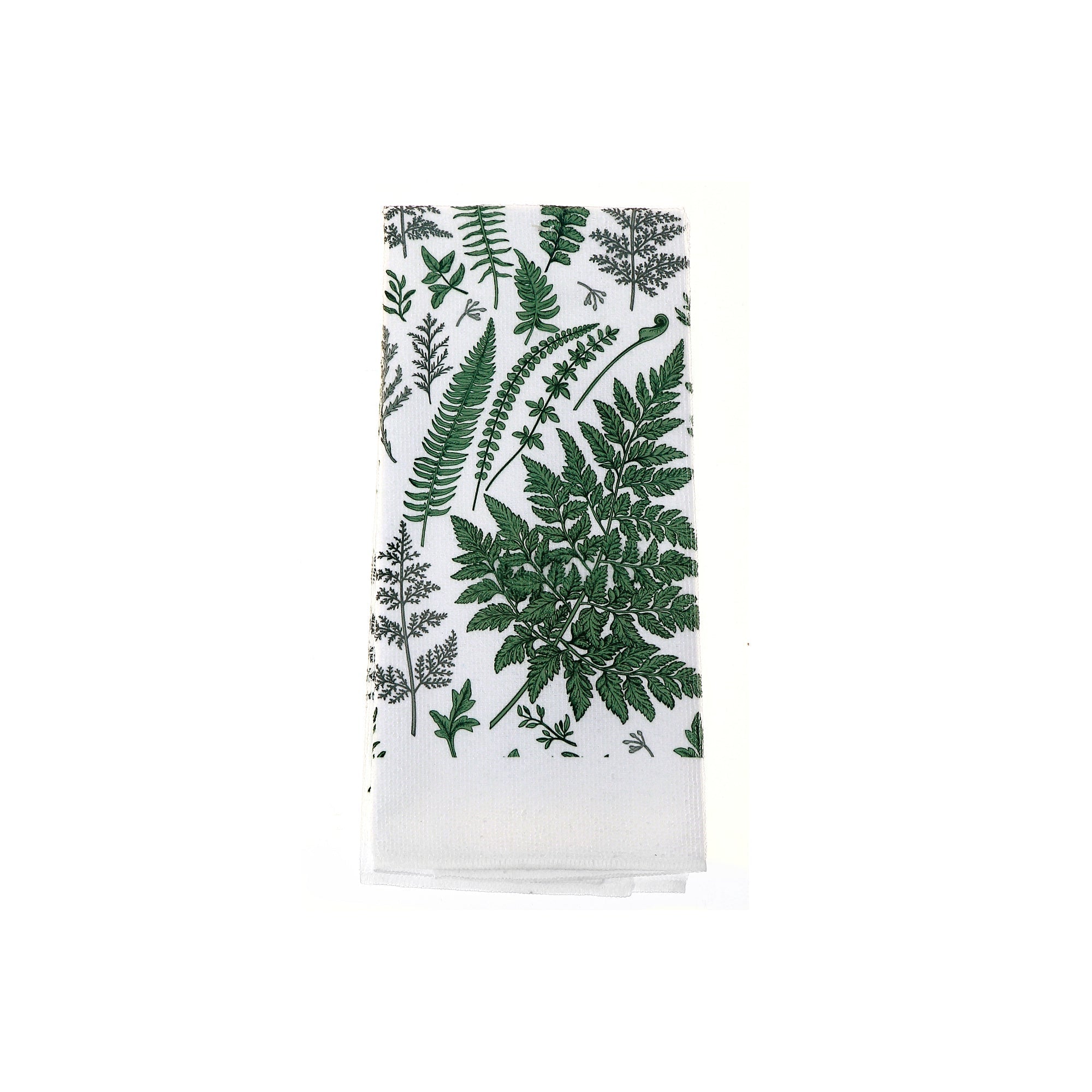 Hand Towel Fern Leaves Design, Absorbent Kitchen Dish Towel, Decorative Cotton, Set of 6