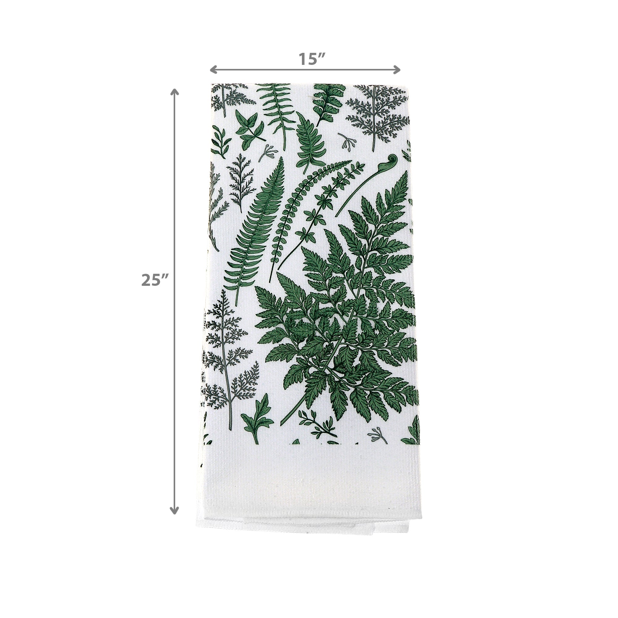Hand Towel Fern Leaves Design, Absorbent Kitchen Dish Towel, Decorative Cotton, Set of 6
