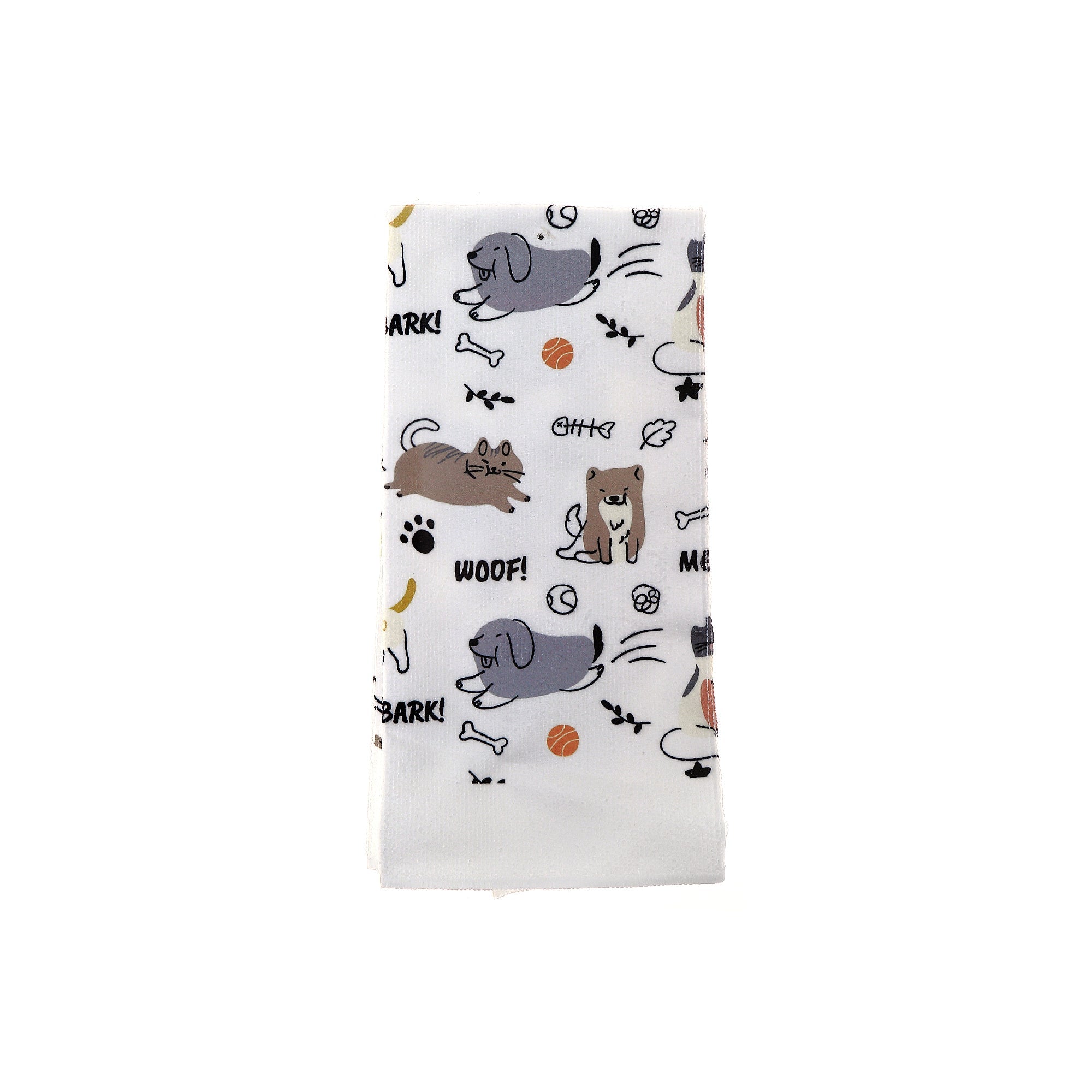 Hand Towel Dog and Cat Print, Absorbent Kitchen Dish Towel, Decorative Cotton, Set of 6