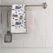Hand Towel Dog and Cat Print, Absorbent Kitchen Dish Towel, Decorative Cotton, Set of 6