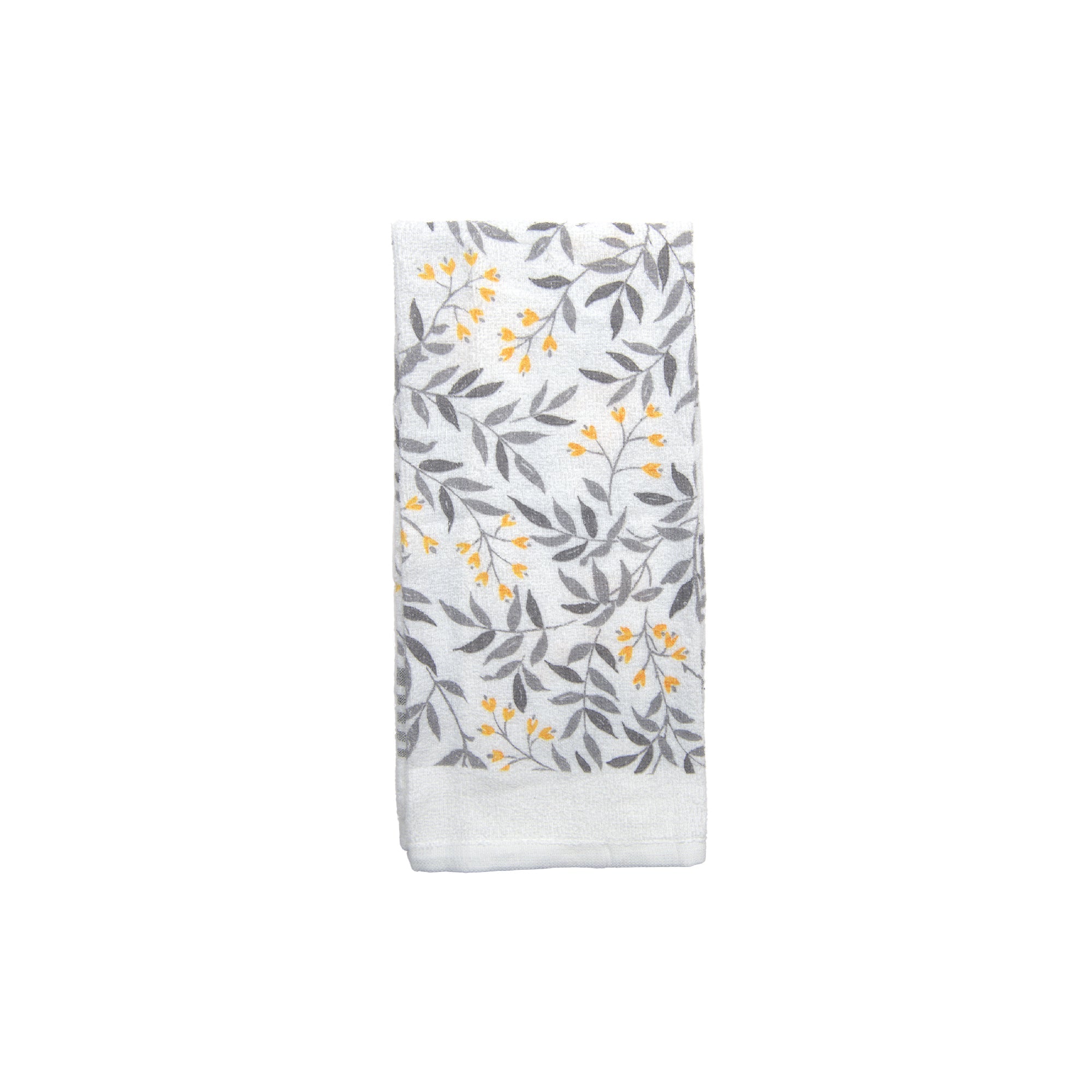 Gray Leaf Pattern Kitchen Hand Towel - Set of 6