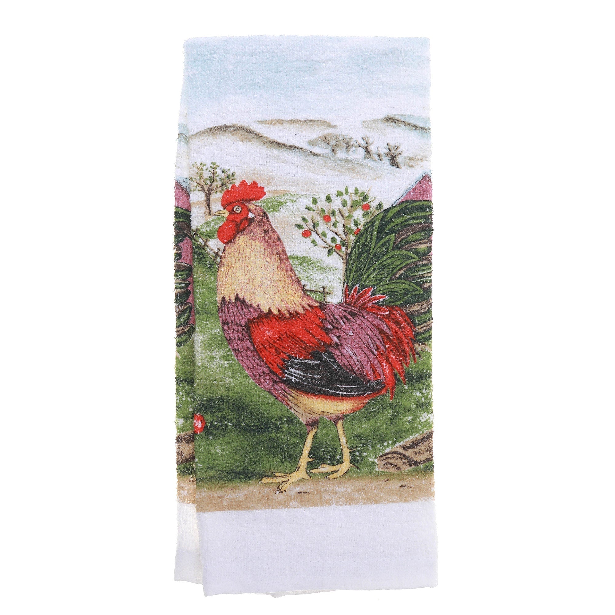 Hand Towel Roosters Design Set Of 6, Kitchen Bathroom Decor