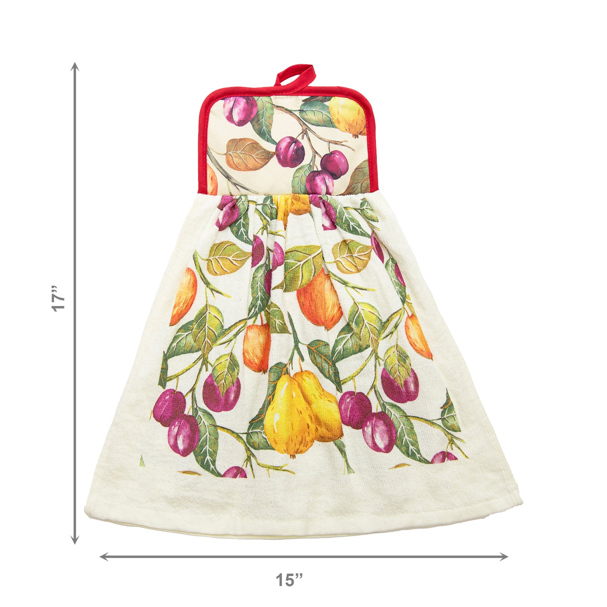 Apple & Pear Tie-Top Kitchen Hand Towel - Set of 2