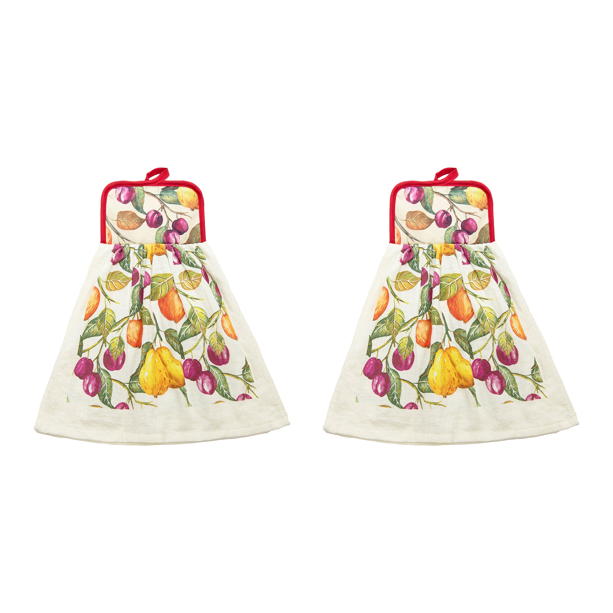 Apple & Pear Tie-Top Kitchen Hand Towel - Set of 2