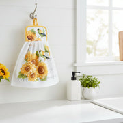 Finch on Sunflower Tie-Top Kitchen Hand Towel - Set of 2