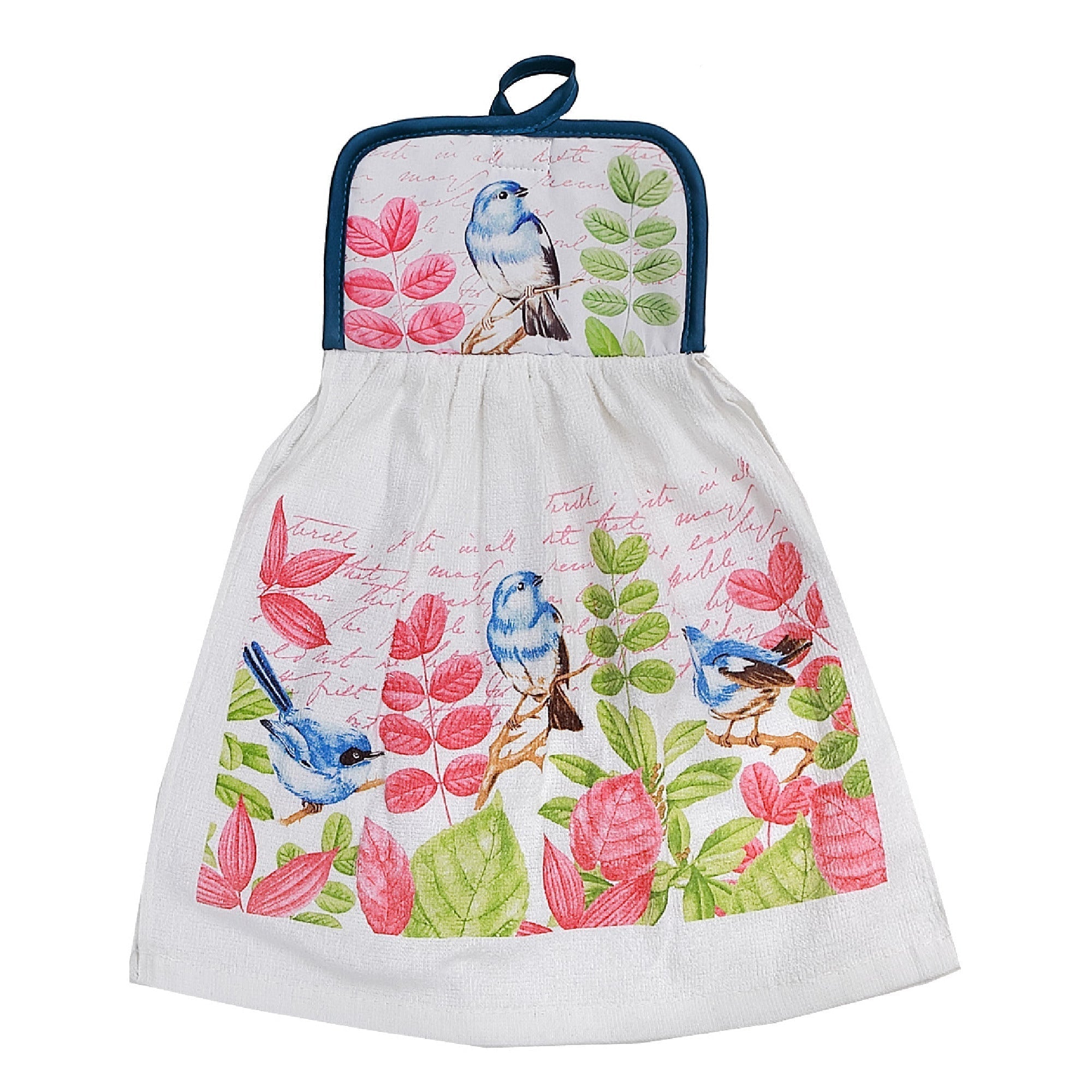Tie Hand Towel Bird Design Set Of 2, Kitchen Bathroom Towel