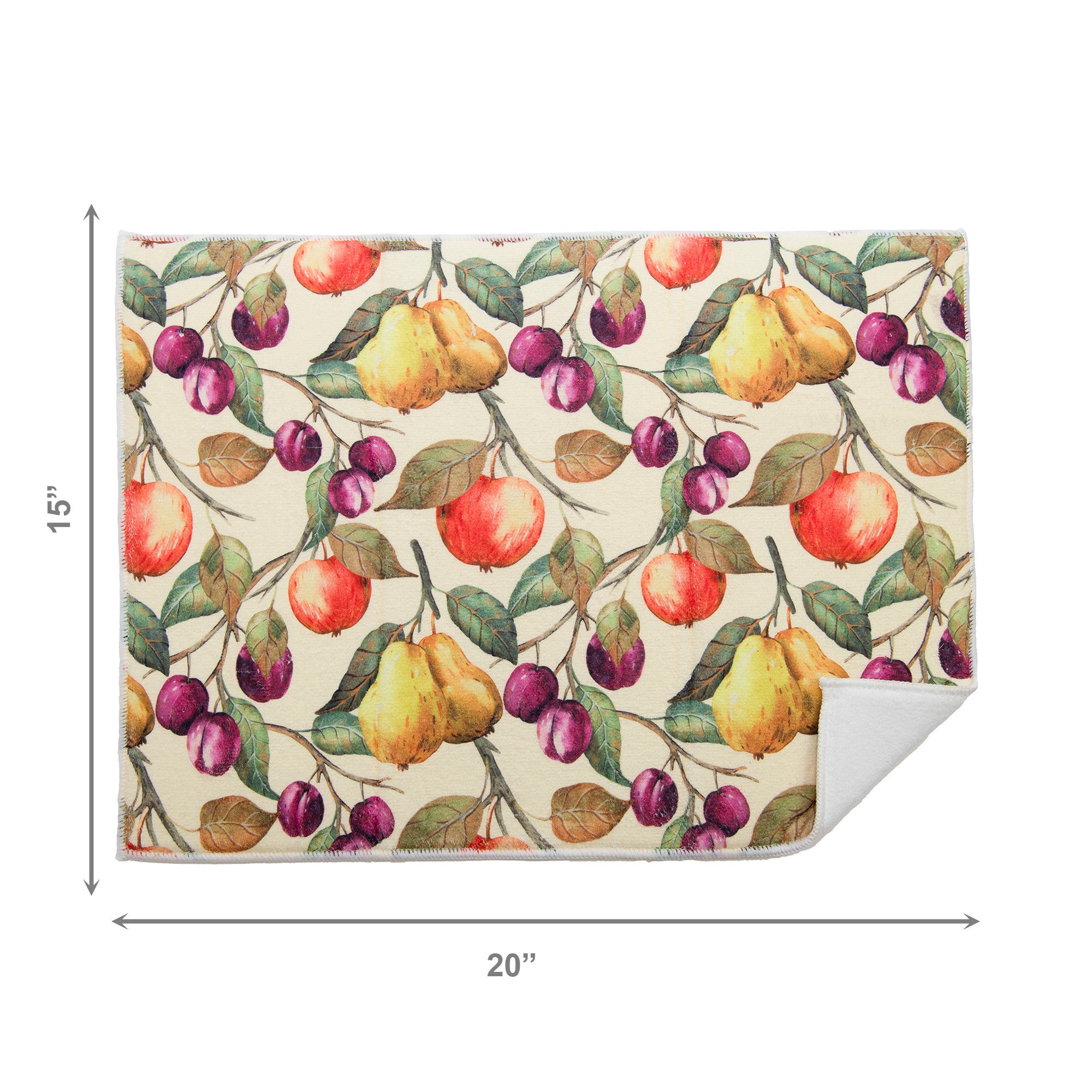 Apple & Pear Print Microfibre Dish Drying Mat - Set of 2